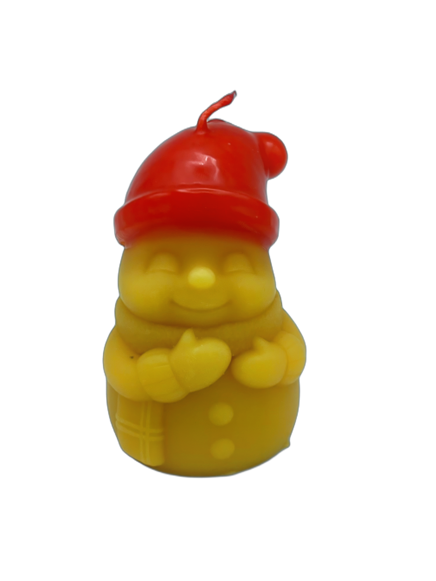 Bienenwachskerze Schneemann mit roter Mütze