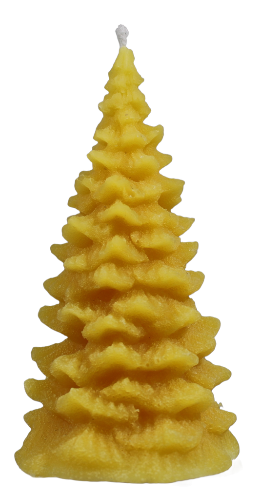 Tannenbaumkerze aus Bienenwachs klein
